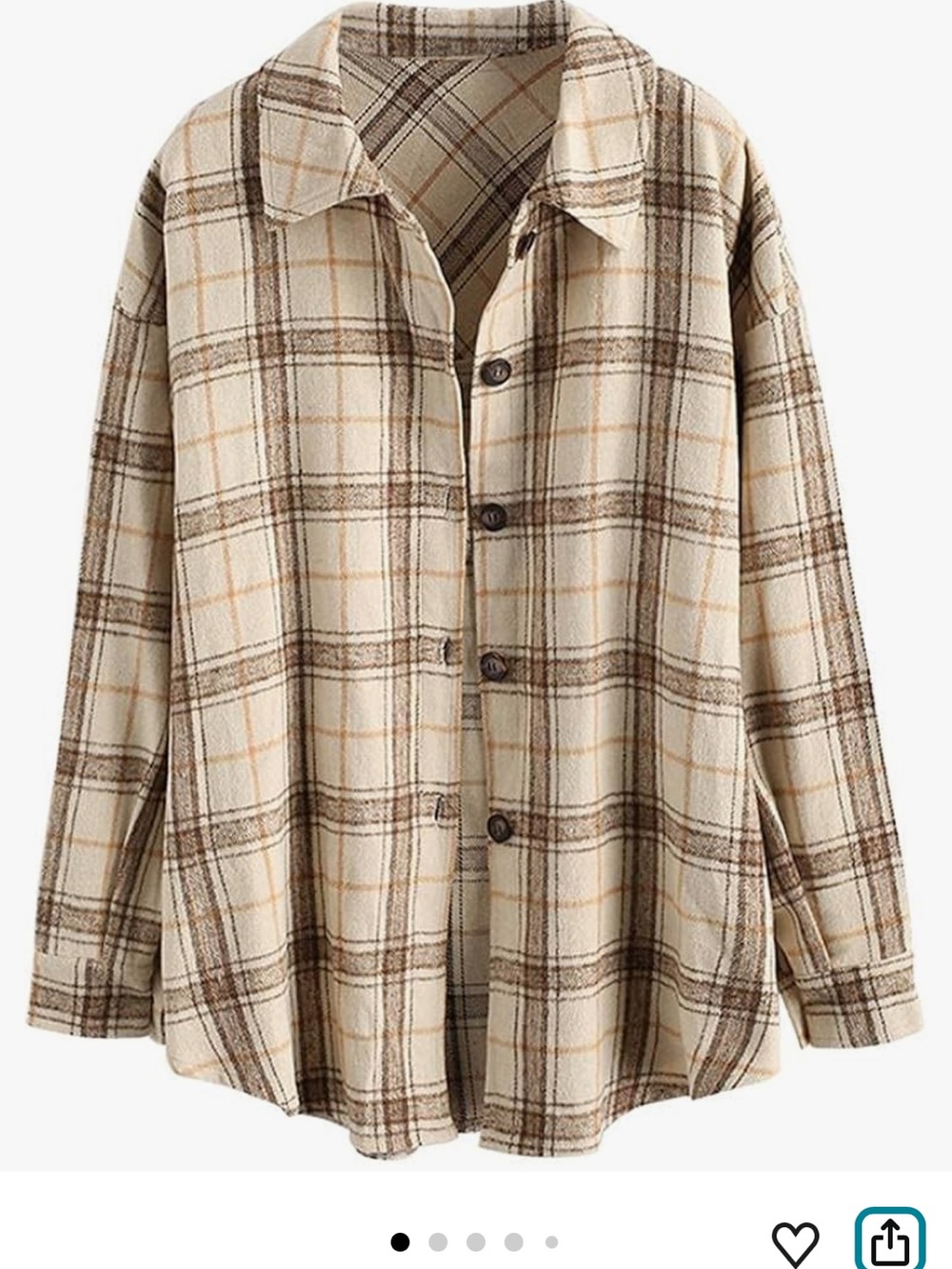Zaful XL Shacket Coffee Plaid Utility Jacket oversize comfy